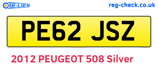 PE62JSZ are the vehicle registration plates.