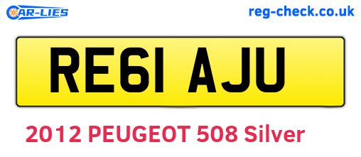 RE61AJU are the vehicle registration plates.