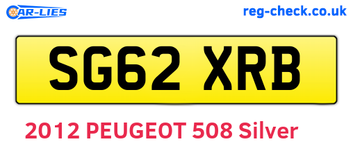 SG62XRB are the vehicle registration plates.