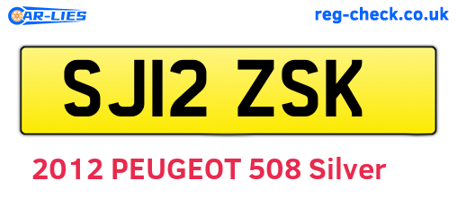 SJ12ZSK are the vehicle registration plates.