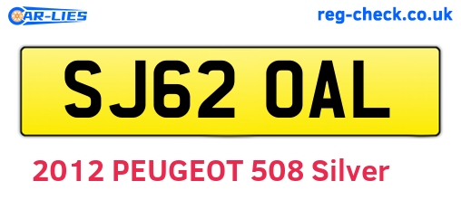 SJ62OAL are the vehicle registration plates.