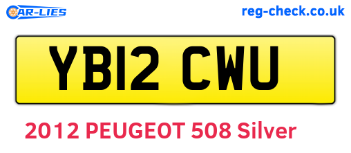 YB12CWU are the vehicle registration plates.