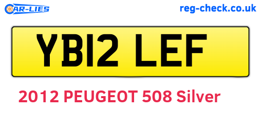 YB12LEF are the vehicle registration plates.