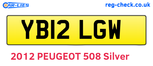 YB12LGW are the vehicle registration plates.