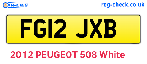 FG12JXB are the vehicle registration plates.