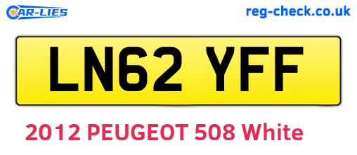 LN62YFF are the vehicle registration plates.