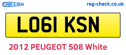 LO61KSN are the vehicle registration plates.