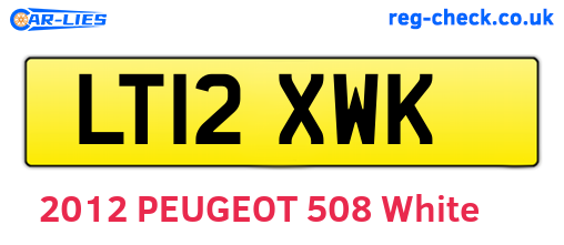 LT12XWK are the vehicle registration plates.