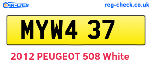 MYW437 are the vehicle registration plates.