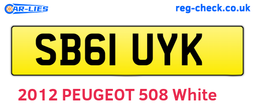 SB61UYK are the vehicle registration plates.