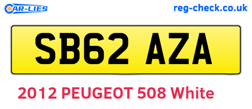 SB62AZA are the vehicle registration plates.