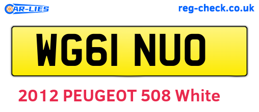 WG61NUO are the vehicle registration plates.