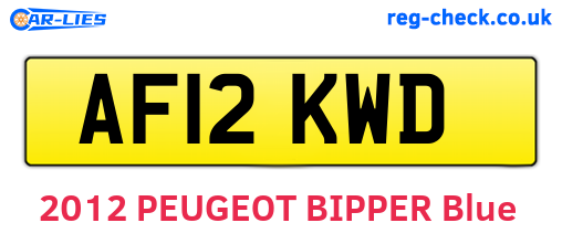 AF12KWD are the vehicle registration plates.