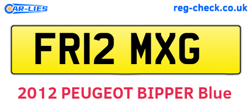 FR12MXG are the vehicle registration plates.