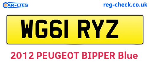 WG61RYZ are the vehicle registration plates.