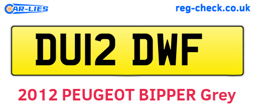 DU12DWF are the vehicle registration plates.