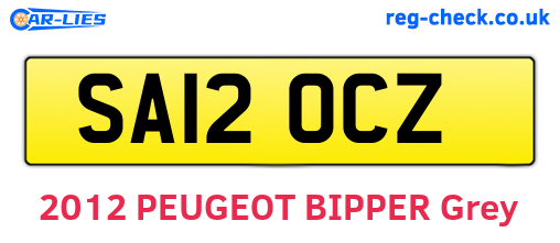SA12OCZ are the vehicle registration plates.