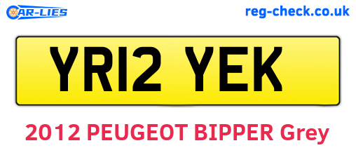 YR12YEK are the vehicle registration plates.