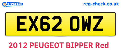 EX62OWZ are the vehicle registration plates.