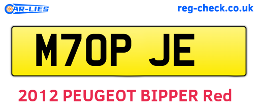 M70PJE are the vehicle registration plates.