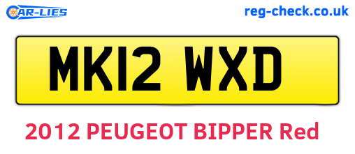 MK12WXD are the vehicle registration plates.