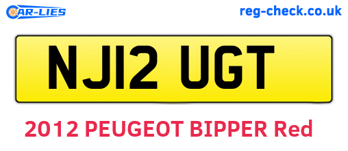 NJ12UGT are the vehicle registration plates.