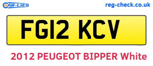 FG12KCV are the vehicle registration plates.