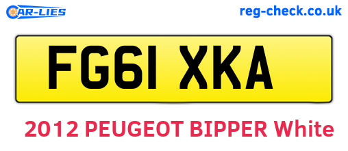 FG61XKA are the vehicle registration plates.