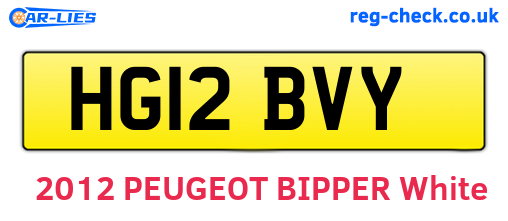 HG12BVY are the vehicle registration plates.