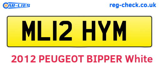 ML12HYM are the vehicle registration plates.
