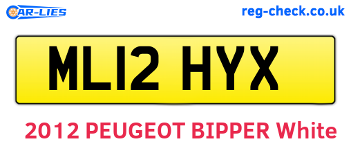 ML12HYX are the vehicle registration plates.
