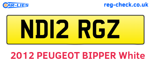 ND12RGZ are the vehicle registration plates.
