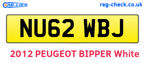 NU62WBJ are the vehicle registration plates.