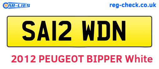 SA12WDN are the vehicle registration plates.