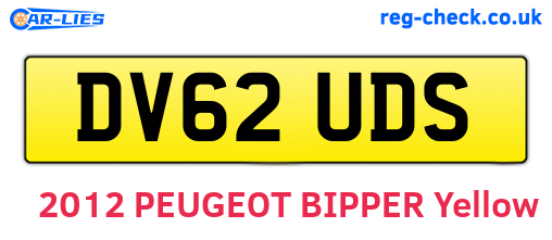 DV62UDS are the vehicle registration plates.