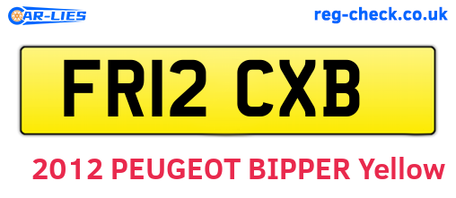 FR12CXB are the vehicle registration plates.