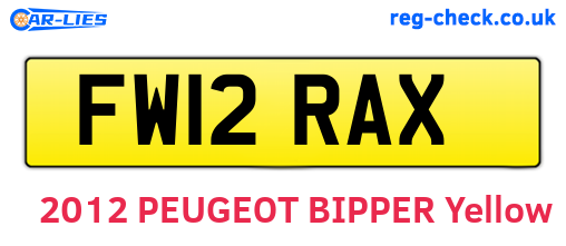 FW12RAX are the vehicle registration plates.