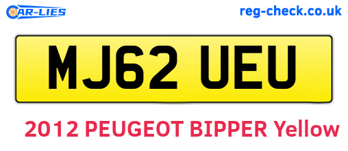 MJ62UEU are the vehicle registration plates.