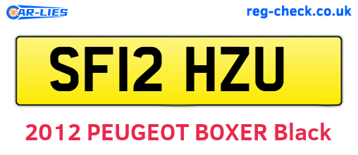 SF12HZU are the vehicle registration plates.