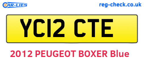YC12CTE are the vehicle registration plates.