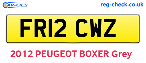 FR12CWZ are the vehicle registration plates.