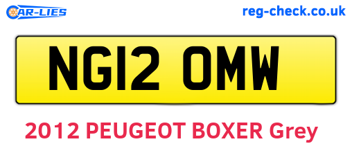 NG12OMW are the vehicle registration plates.