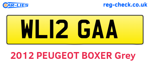 WL12GAA are the vehicle registration plates.