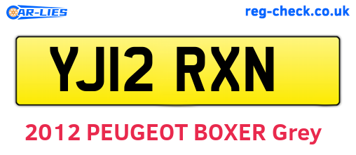YJ12RXN are the vehicle registration plates.