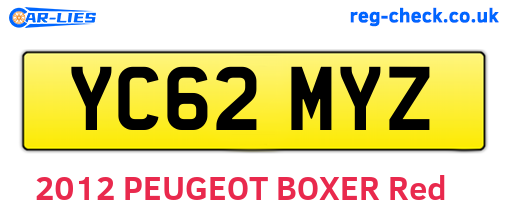 YC62MYZ are the vehicle registration plates.