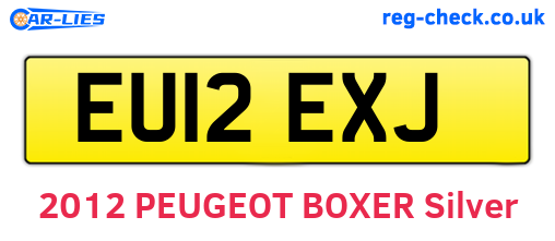 EU12EXJ are the vehicle registration plates.