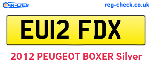 EU12FDX are the vehicle registration plates.