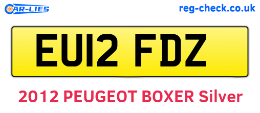 EU12FDZ are the vehicle registration plates.