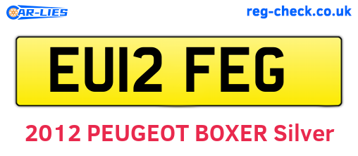 EU12FEG are the vehicle registration plates.