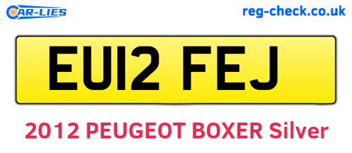 EU12FEJ are the vehicle registration plates.